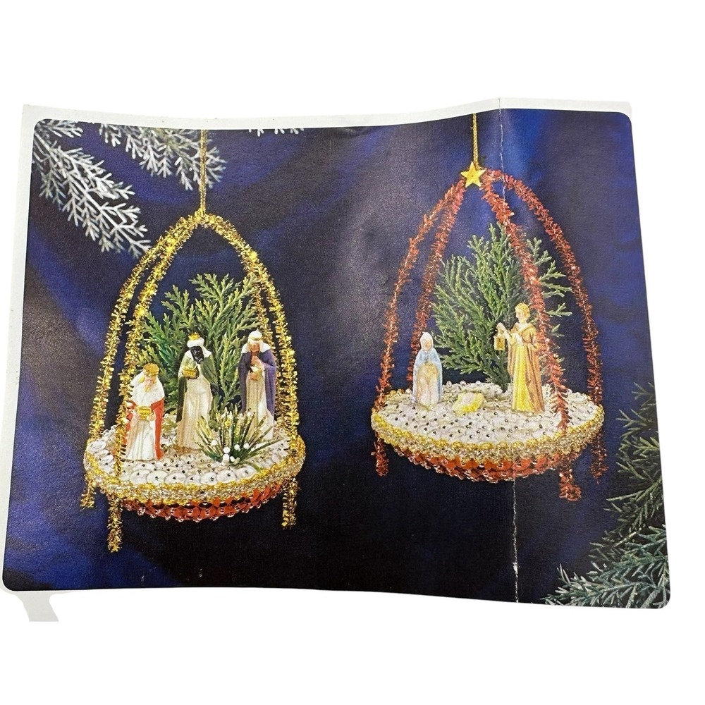 LeeWards Boutique Ornament of the Month Nativity Sequin Bead Kit NOS DIY Vintage
